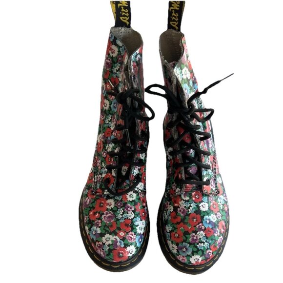 Vintage Dr Martens AW501 Pascal poppy flowers floral boots Womens sz 6 RARE - Picture 1 of 16